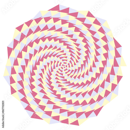 An abstract retro psychedelic spiral shape design element.