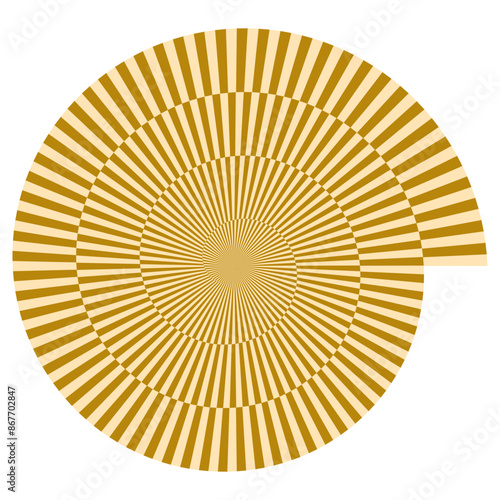 An abstract retro psychedelic spiral shape design element.