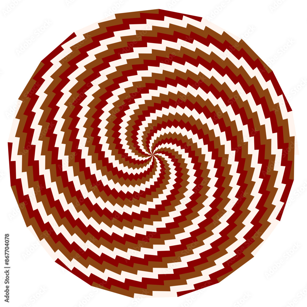 An abstract retro psychedelic spiral shape design element. An abstract retro psychedelic spiral shape design element.