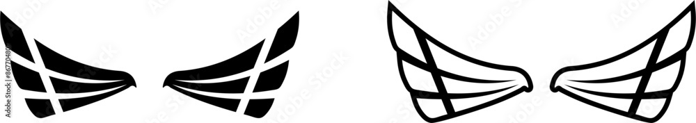 Black wings icons. Wings badge. Collection wings badge. Vector illustration.