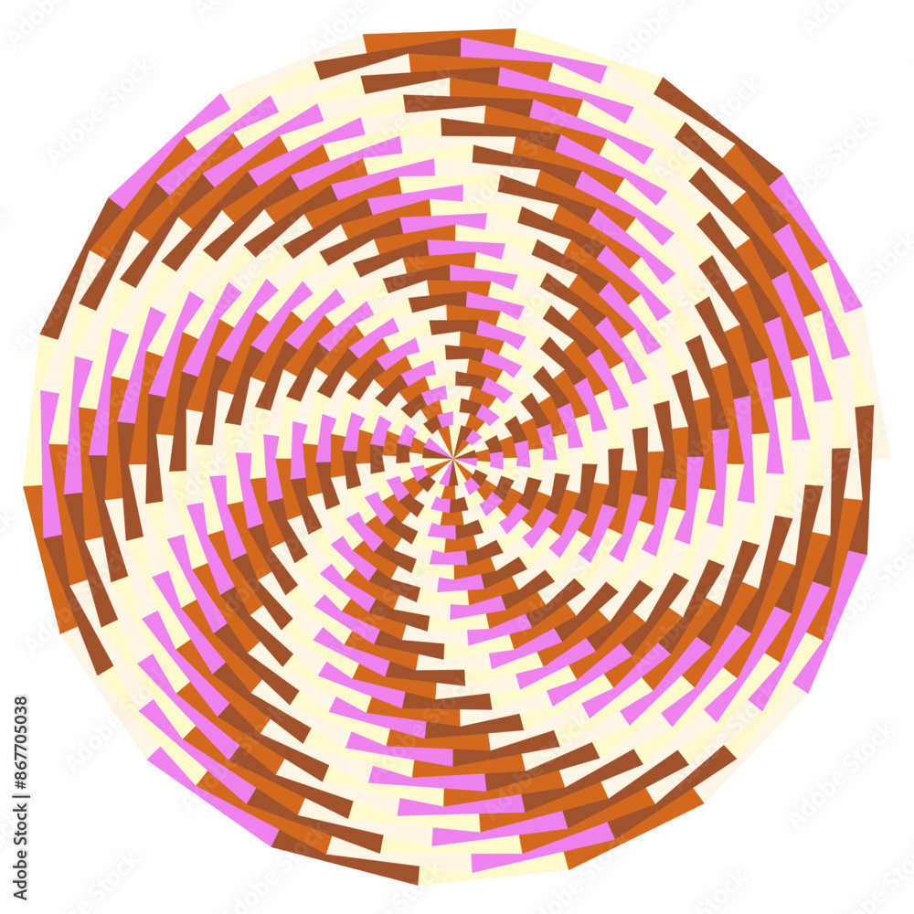 An abstract retro psychedelic spiral shape design element. An abstract retro psychedelic spiral shape design element.