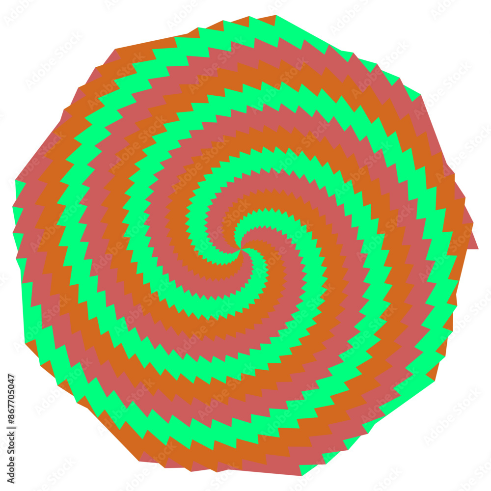 An abstract retro psychedelic spiral shape design element. An abstract retro psychedelic spiral shape design element.