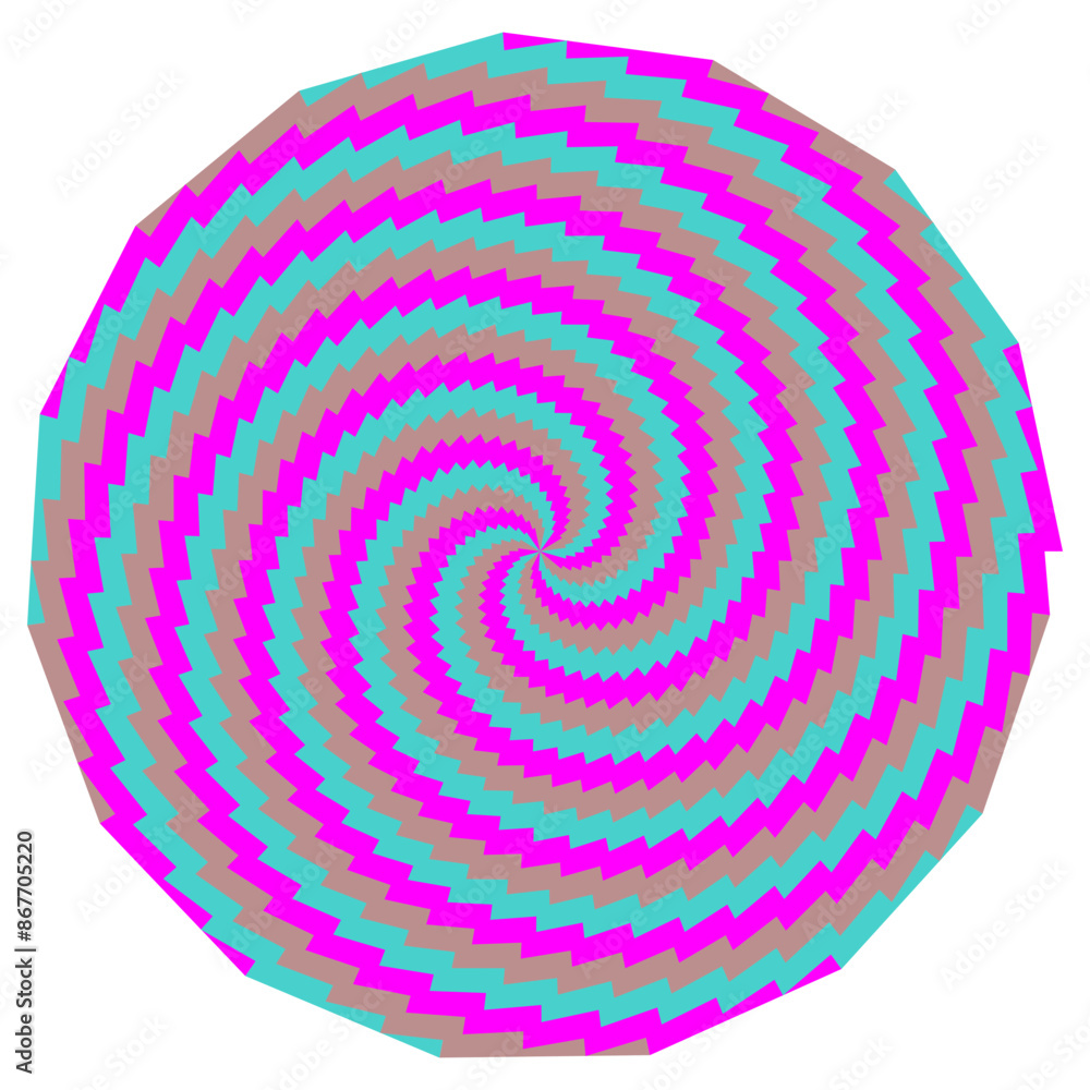 An abstract retro psychedelic spiral shape design element. An abstract retro psychedelic spiral shape design element.