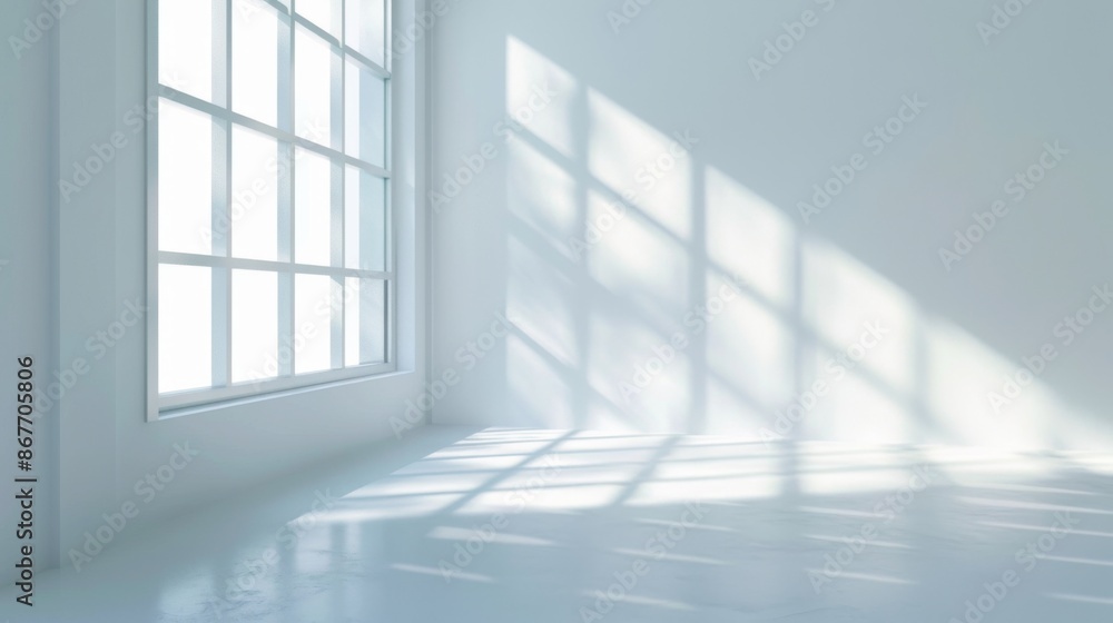 Fototapeta premium Window light in the room background illustration generated by ai