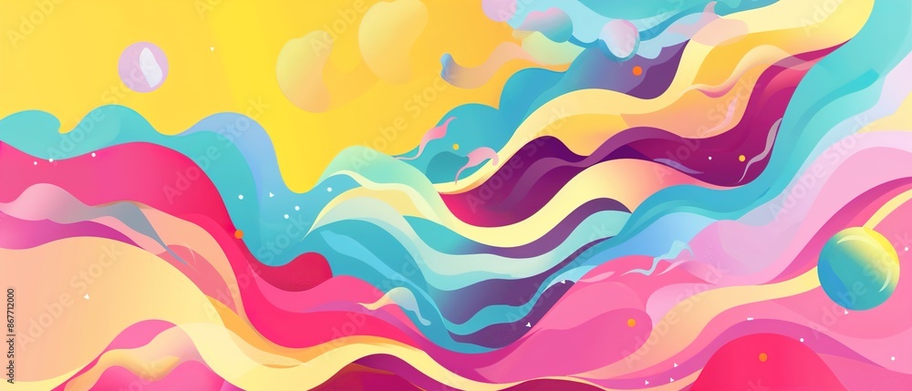 Bright colorful daytime background with abstract illustration patterns Bright colorful daytime background with abstract illustration patterns