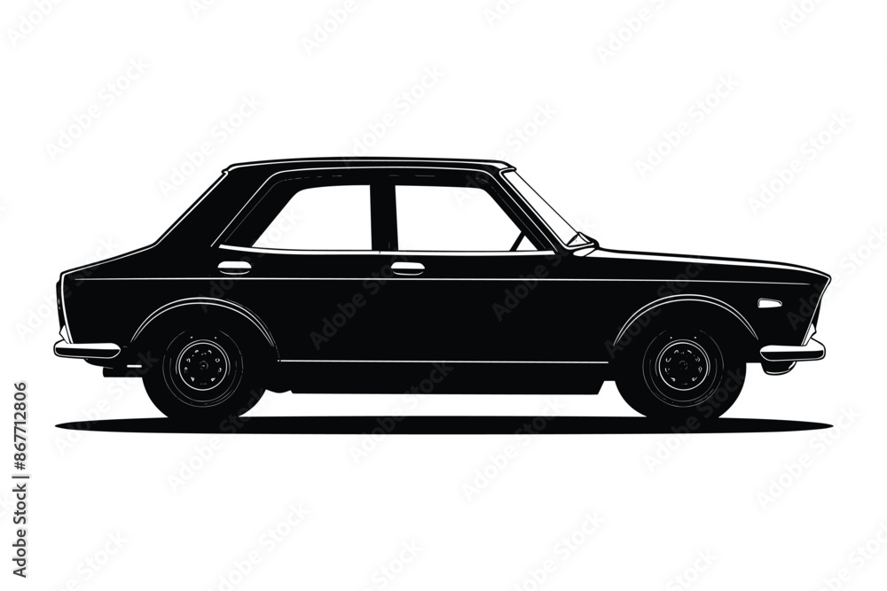 Fototapeta premium 1968 Datsun 510 silhouette vector