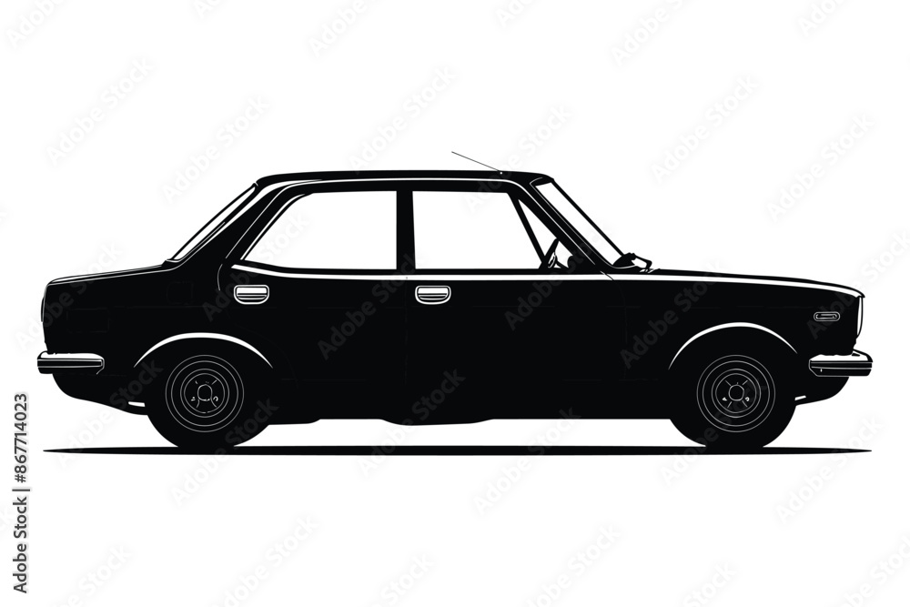Obraz premium 1968 Datsun 510 silhouette vector