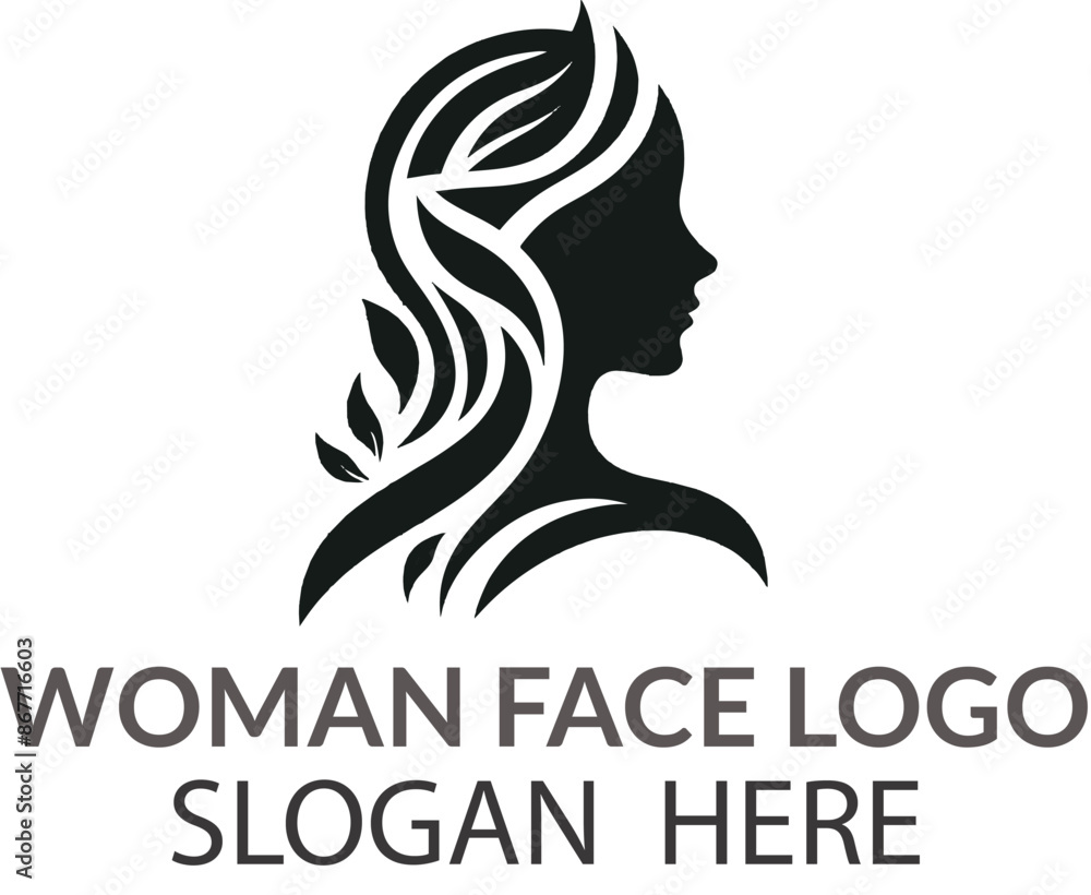 Elegant Woman Face Logo Silhouette Elegant Woman Face Logo Silhouette