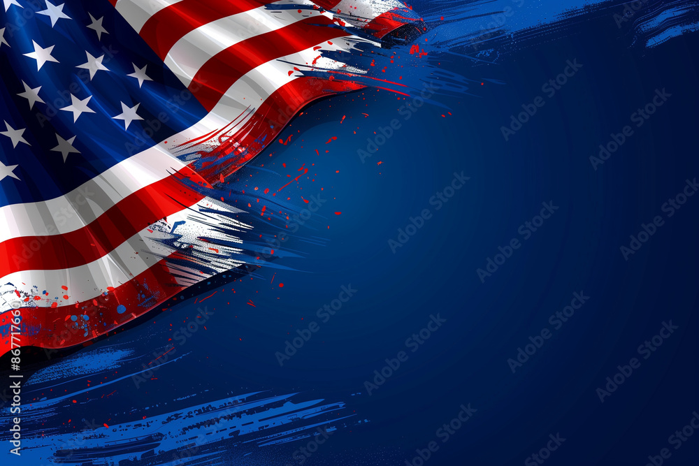 Fototapeta premium Patriotic Vector Banner Design with USA Flag for Patriot Day Celebration in 4K Resolution