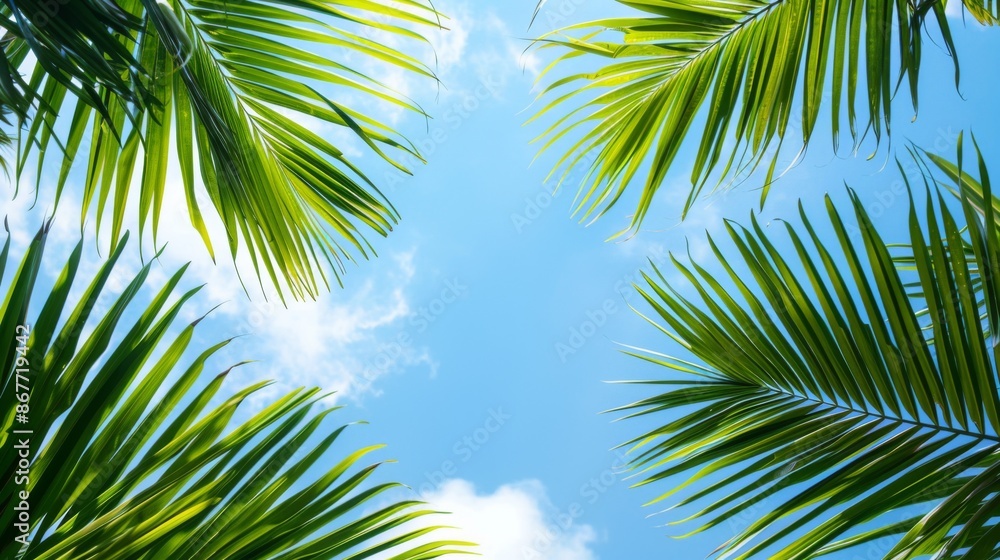palm leaves on blue sky background --ar 16:9 --style raw Job ID: acf16141-758f-4724-9e38-d2c1ecedecf6 palm leaves on blue sky background --ar 16:9 --style raw Job ID: acf16141-758f-4724-9e38-d2c1ecedecf6