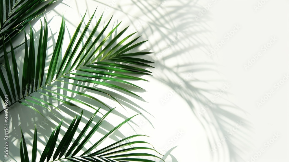 Obraz premium Palm leaves in the room. Shadow leaves illustration generated by ai