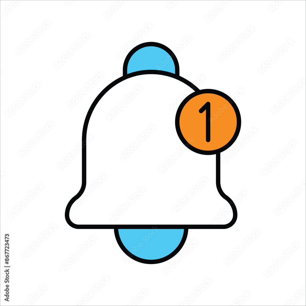 Obraz premium notification icon with white background vector stock illustration