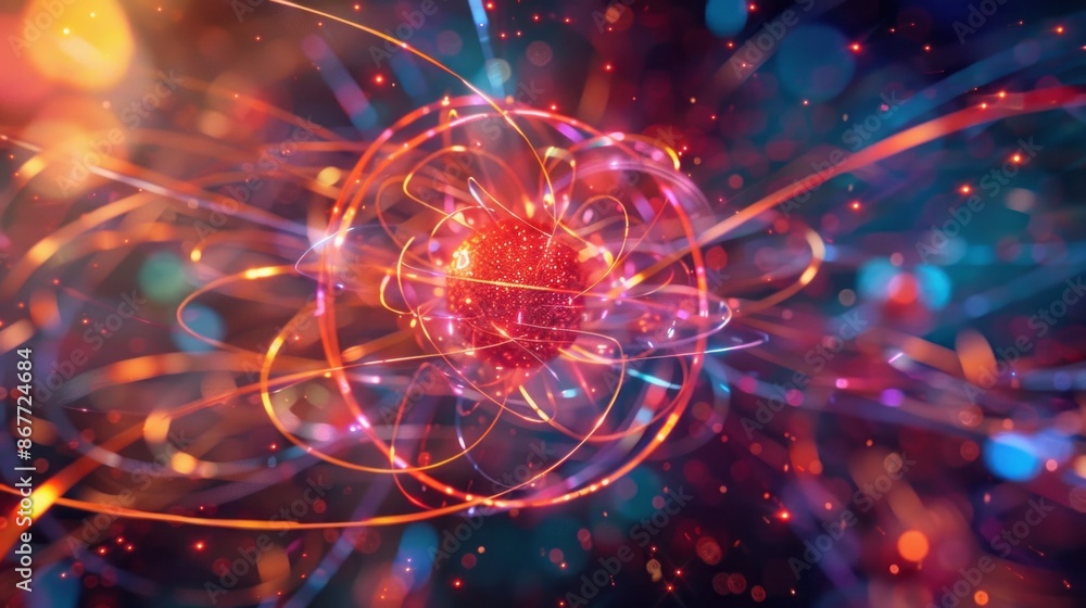 A digital illustration depicting the concept of quantum entanglement, with a glowing red sphere surrounded by swirling lines of light A digital illustration depicting the concept of quantum entanglement, with a glowing red sphere surrounded by swirling lines of light