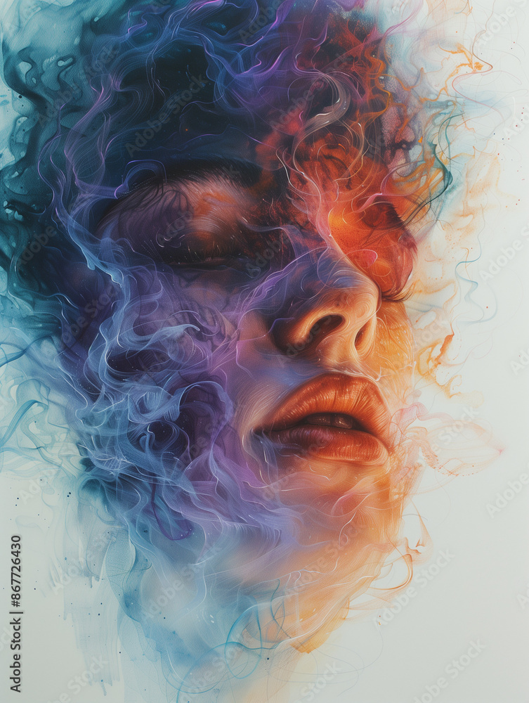 Portrait of a lady with smoke Portrait of a lady with smoke