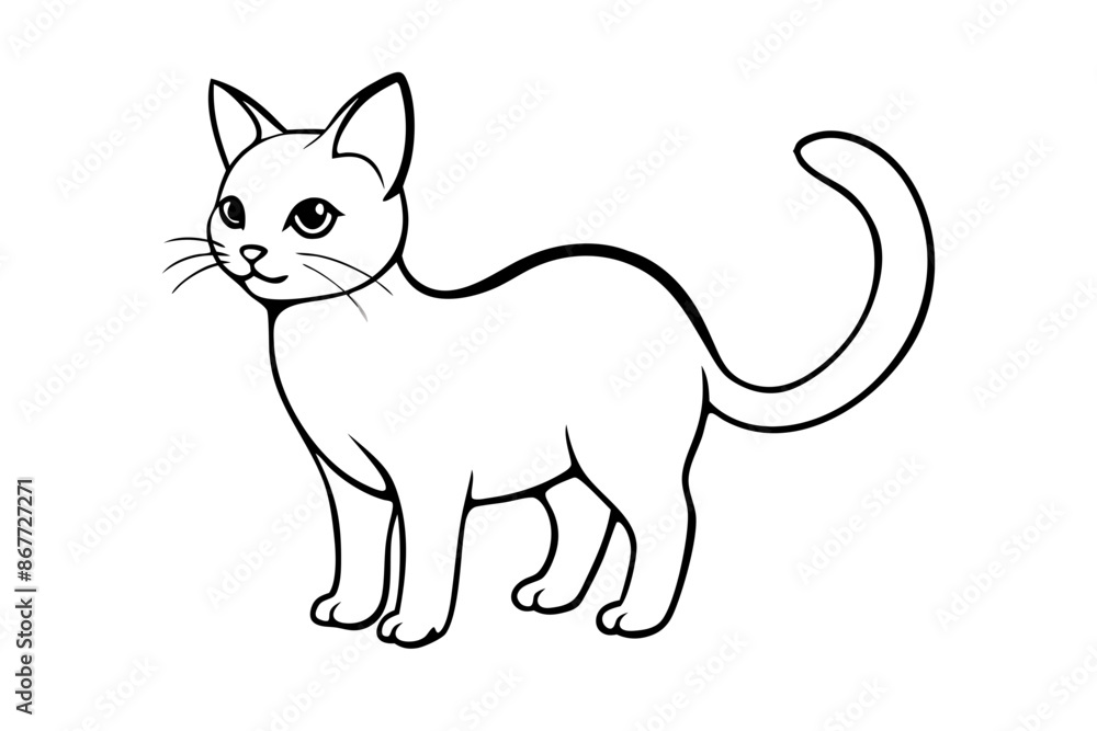 a cute cat silhouette vector illustration a cute cat silhouette vector illustration