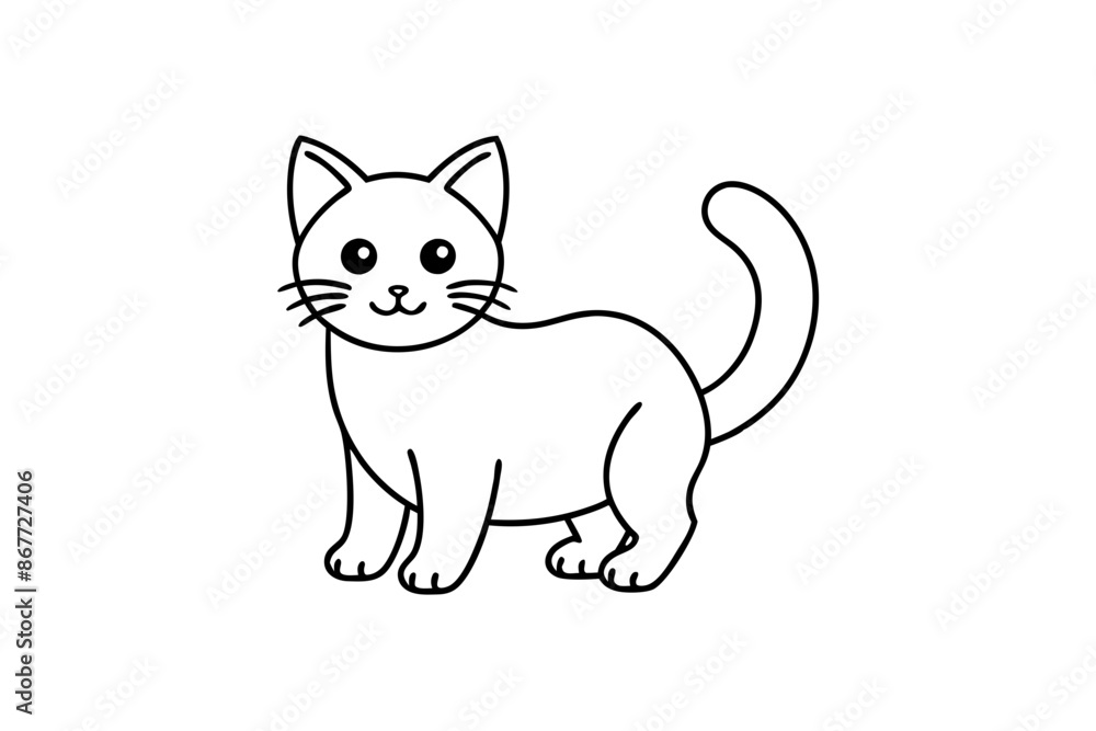 a cute cat silhouette vector illustration a cute cat silhouette vector illustration