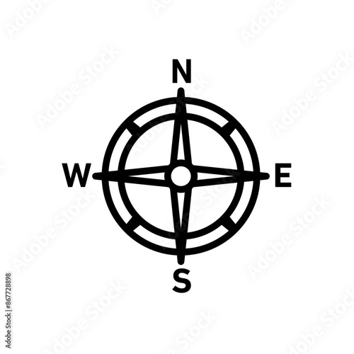 Compass Navigation Icon Set Directional Tool Illustrations for Travel and Exploration