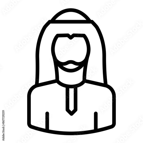 Man Wearing a Keffiyeh Icon Set Traditional Clothing Illustrations for Cultural Heritage
