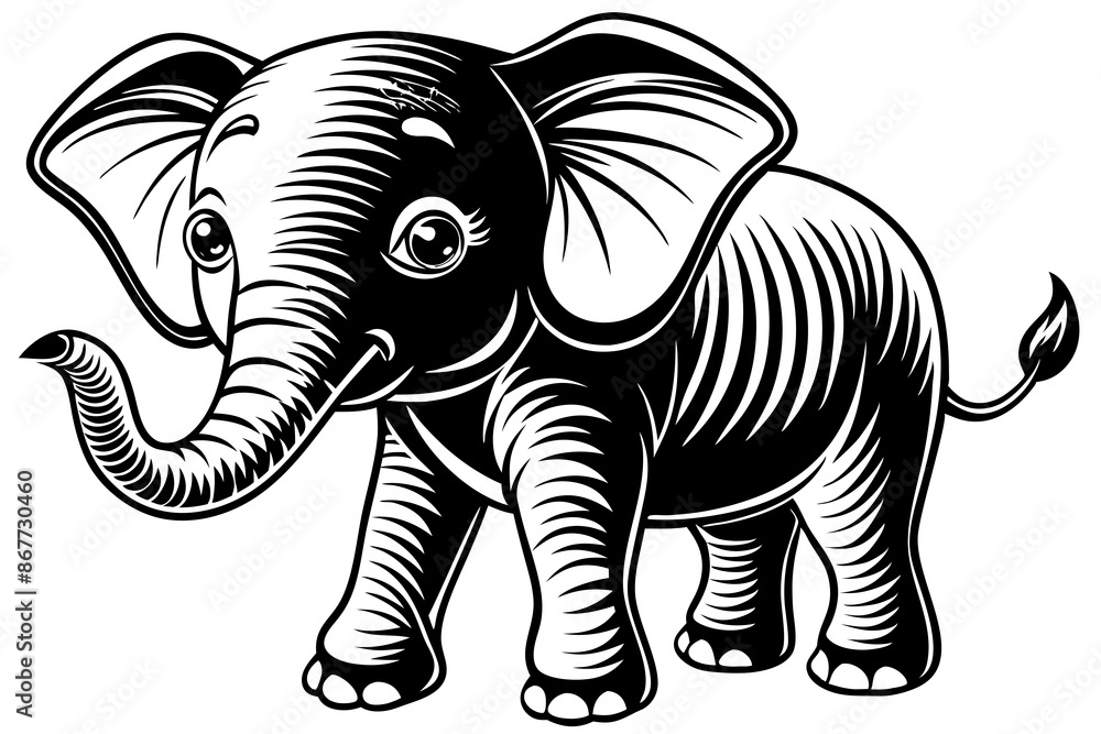Fototapeta premium baby-elephant silhouette vector illustration