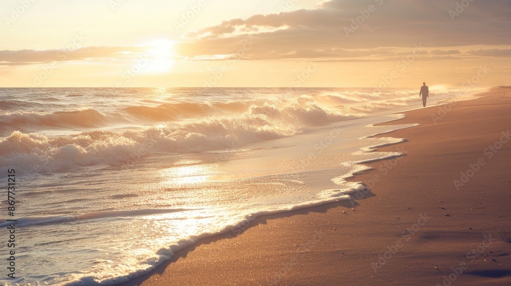 Serene ocean sunrise with a lone pier extending into the water and pastel colors in the sky Serene ocean sunrise with a lone pier extending into the water and pastel colors in the sky