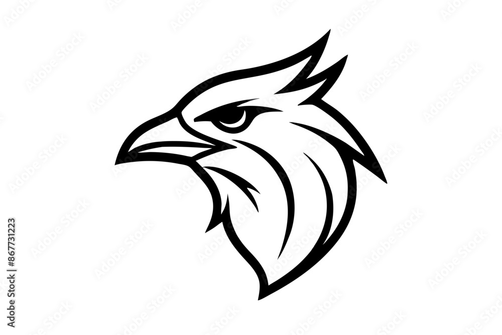Obraz premium bird face logo silhouette vector illustration