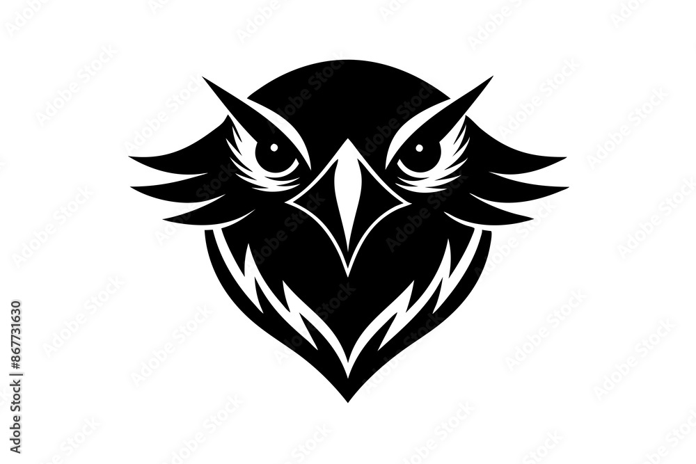 Obraz premium bird face logo silhouette vector illustration