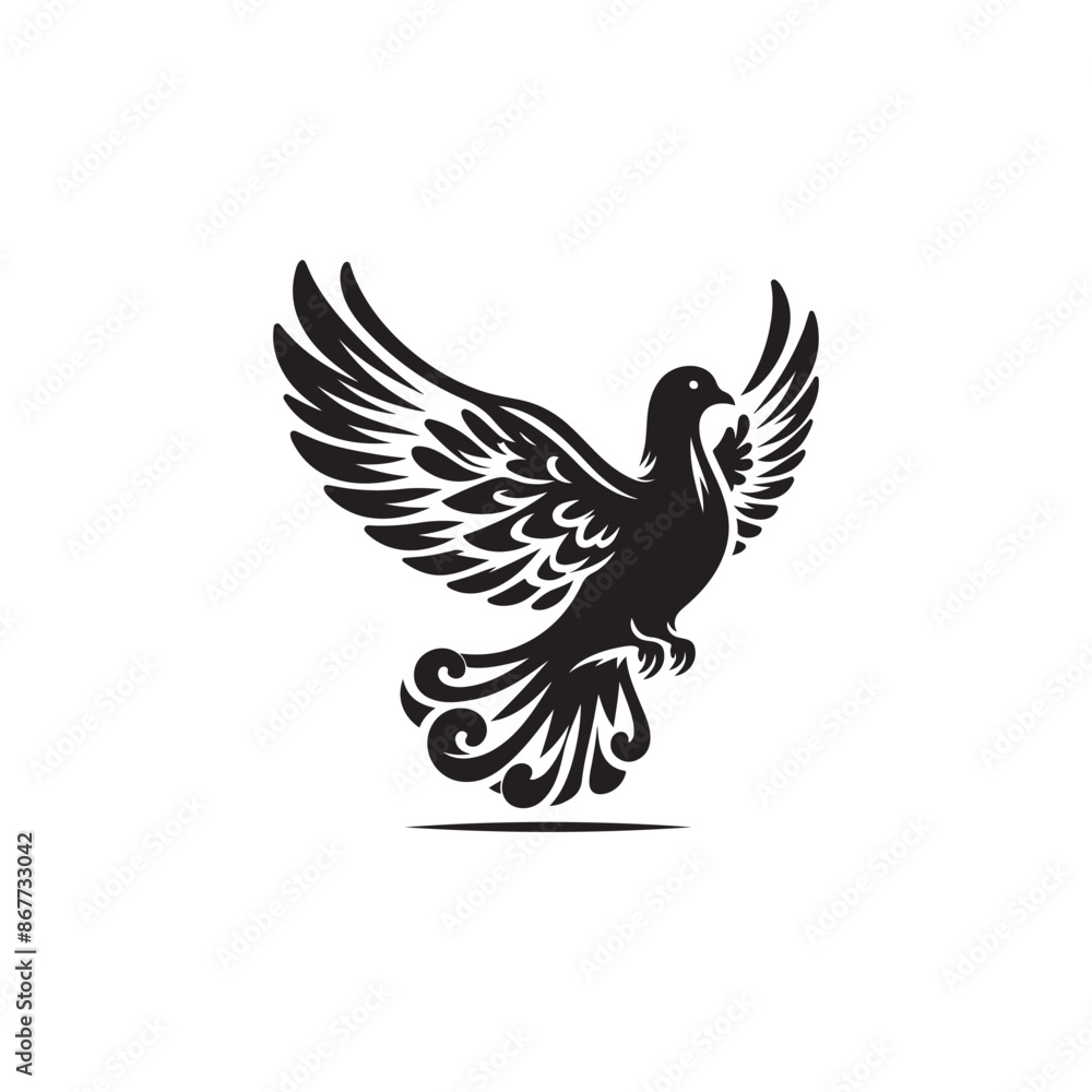 Obraz premium Flying dove Vector illustration