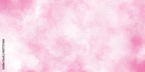 abstract fringe and bleed paint drips and drops pink watercolor background texture, pink watercolor background hand-drawn with cloudy strokes of brushes.	 photo