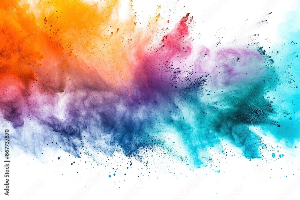 modern conceptual powder splatted background. Colorful powder explosion on white background modern conceptual powder splatted background. Colorful powder explosion on white background
