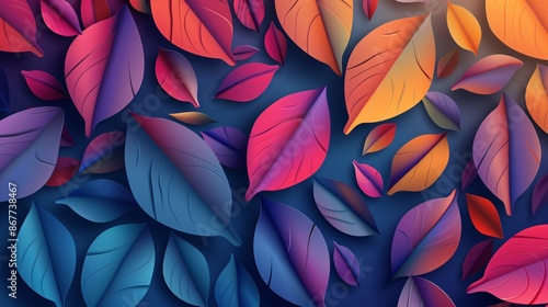 Wallpaper Mural Abstract leaves in the background, a pattern that showcases nature's design. Bright green decoration, a representation of plant life. Torontodigital.ca