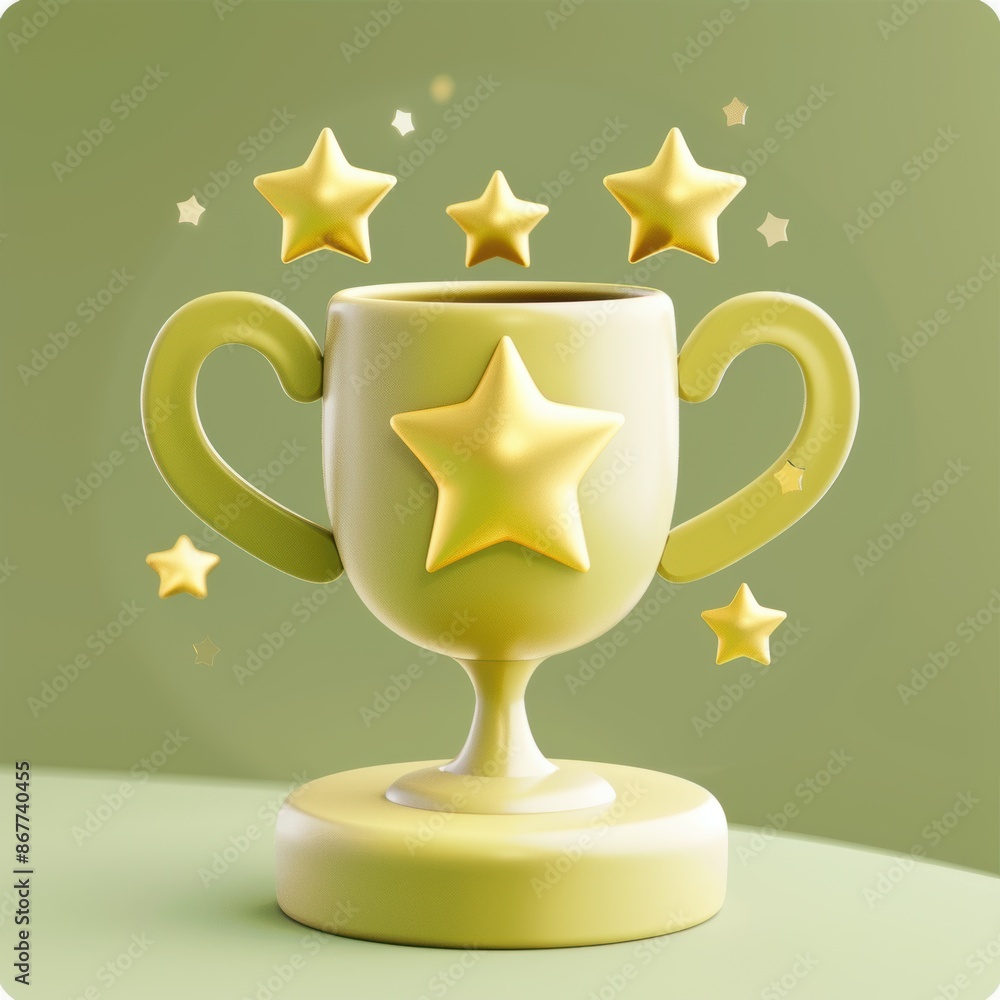 Golden Trophy with Stars on Green
Golden Trophy with Stars on Green