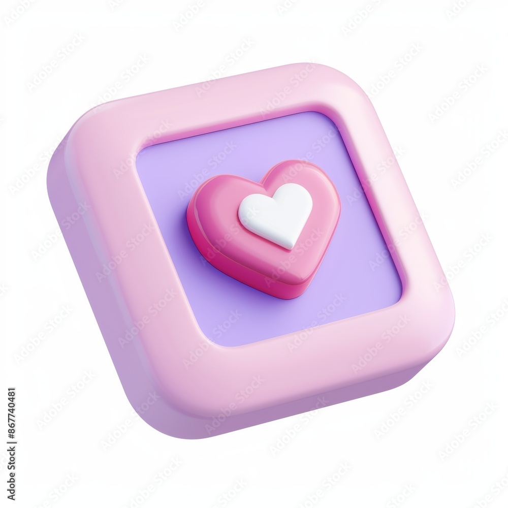 3D Heart Button in Pastel Colors
3D Heart Button in Pastel Colors
