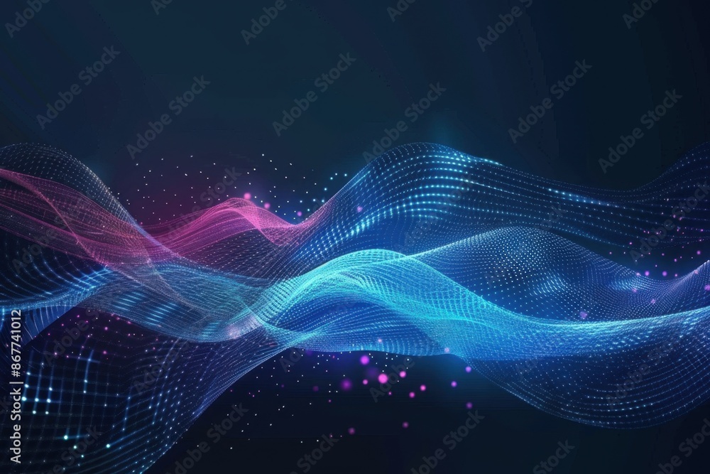 Abstract Blue Wave Technology Background for Business and Innovation Abstract Blue Wave Technology Background for Business and Innovation