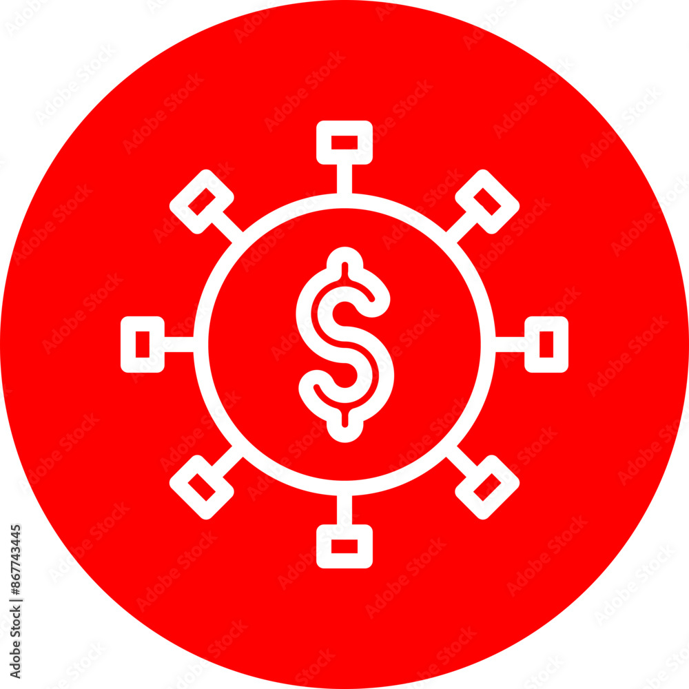 Asset Management Vector Line White Circle Red Asset Management Vector Line White Circle Red