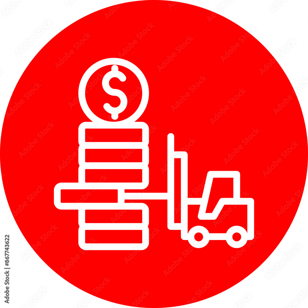 Financial Risk Assessment Vector Line White Circle Red Financial Risk Assessment Vector Line White Circle Red