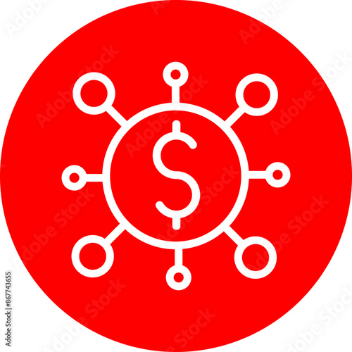 Crowdfunding Vector Line White Circle Red