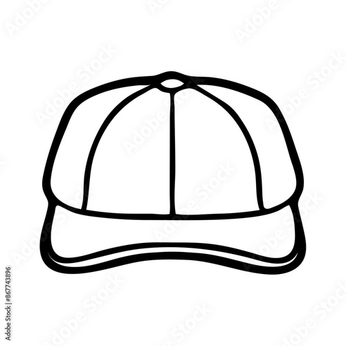 A black baseball cap or snapback hat with a curved brim