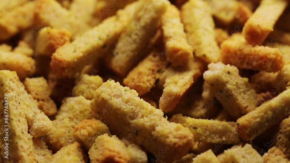 Fresh and crispy croutons for beer, a delicious snack Fresh and crispy croutons for beer, a delicious snack