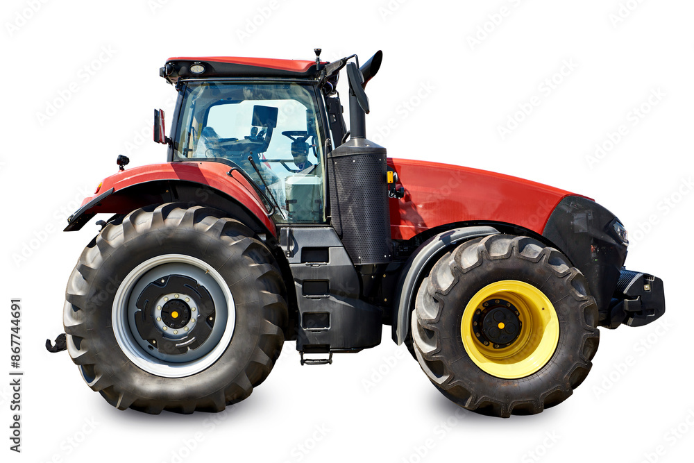 Big wheeled tractor isolated on white Big wheeled tractor isolated on white