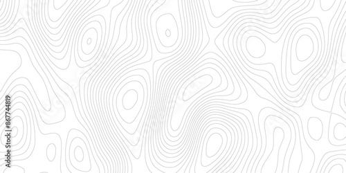 Abstract background wavy topographic line map. Contour geography map grid abstract backdrop. Seamless pattern and banner design. Modern and dynamic feel to topographic mapping vector illustration.	