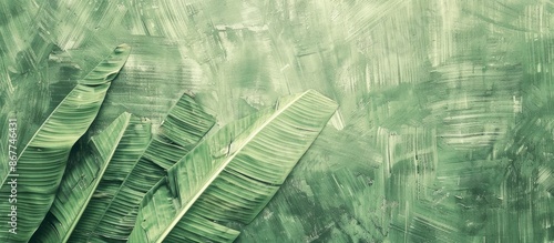 Vintage style green texture background made from striped palm leaves