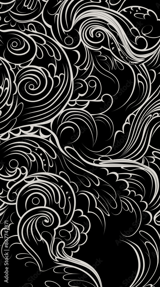 White Color Ink Fluid Streaks Running on Black Background, Abstract Image, Texture, Pattern Background, Wallpaper, Background, Cell Phone Cover and Screen, Smartphone, Computer, Laptop, 9:16 and 16:9 White Color Ink Fluid Streaks Running on Black Background, Abstract Image, Texture, Pattern Background, Wallpaper, Background, Cell Phone Cover and Screen, Smartphone, Computer, Laptop, 9:16 and 16:9