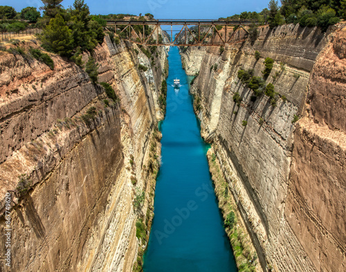 Obraz na plátně Corinth Canal in Greece