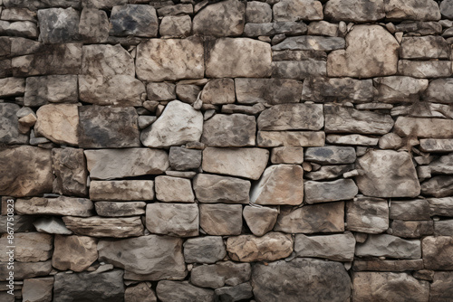Processed collage of old medieval stone wall texture in daylight. Background for banner