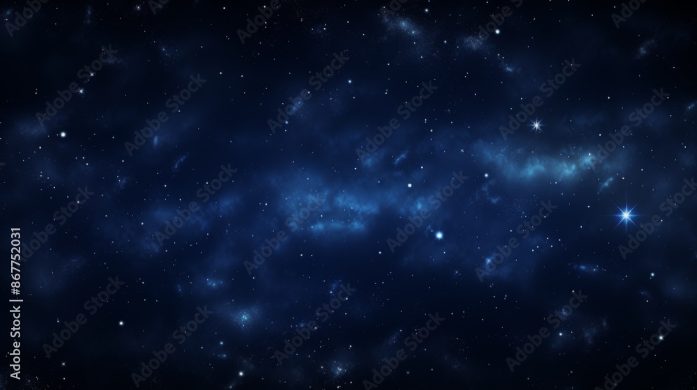 Fototapeta premium A deep space view with a black background filled with scattered stars, highlighting the mystery and enormity of the universe, depicted in a classic and timeless artistic manner.