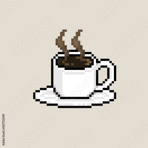 hot black coffee pixel art