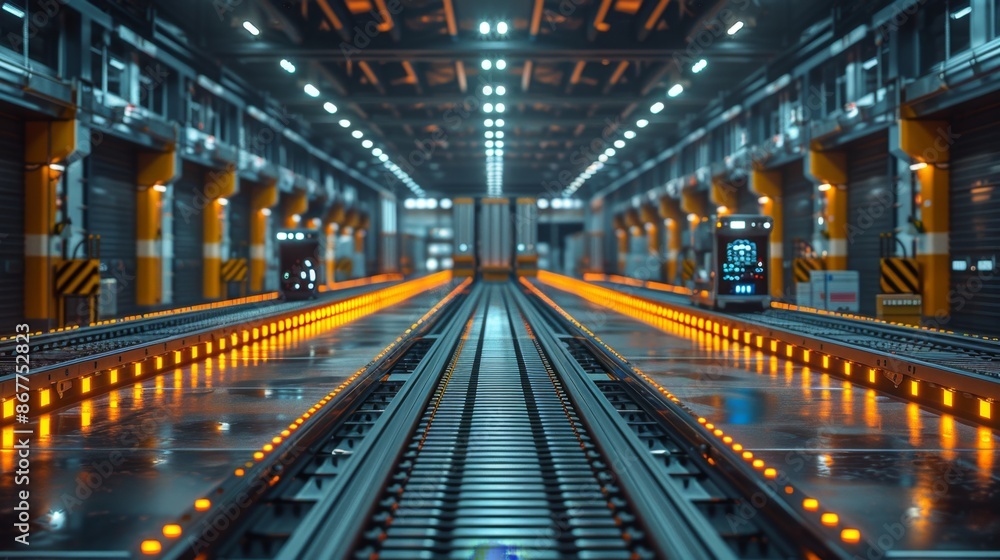 High-Tech Automated Factory Interior - Generative AI High-Tech Automated Factory Interior - Generative AI