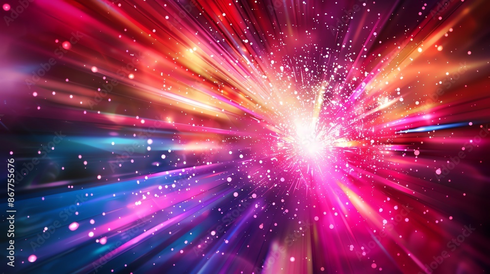 Fototapeta premium A bright background filled with a mix of colorful paint splatters.