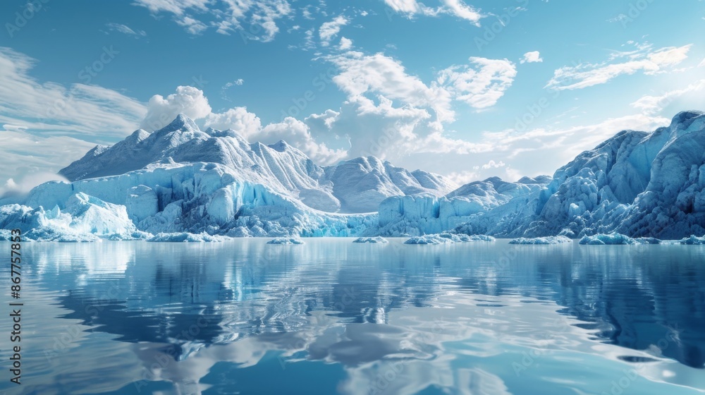 Eerie Future: Melting Glaciers, Rising Seas, Digital Holograms in a Surreal Landscape Eerie Future: Melting Glaciers, Rising Seas, Digital Holograms in a Surreal Landscape