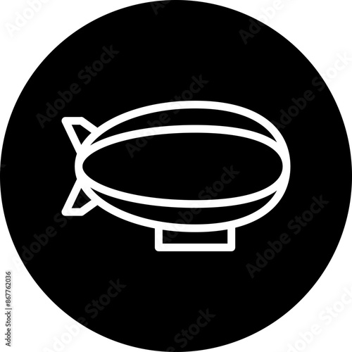 Zeppelin Vector Line White Circle Black